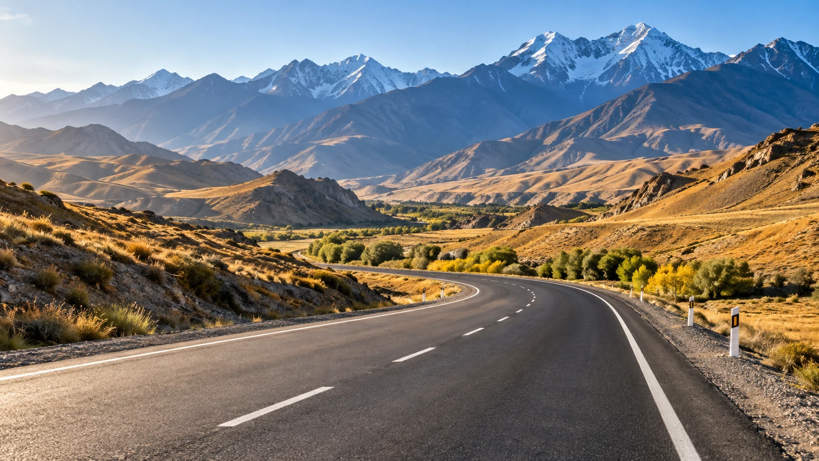 A modern highway through a mountain landscape